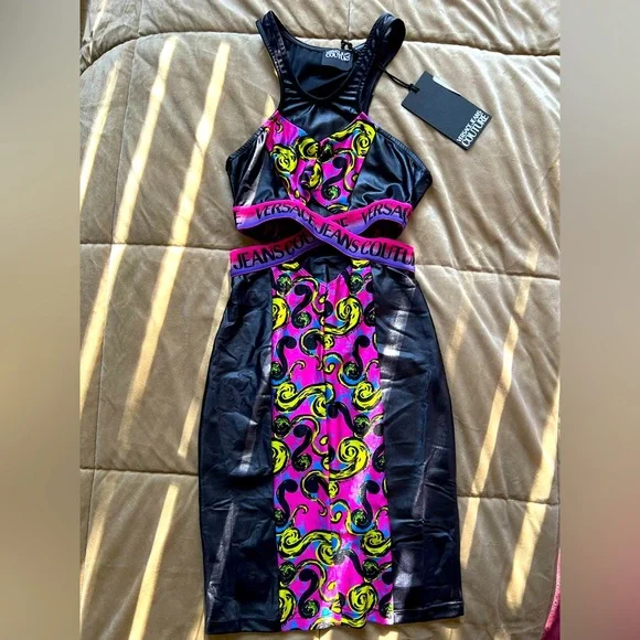 strapless open back dress The Genevieve Hot Pink Jacquard Strapless Midi Dress - All Dresses main image 0